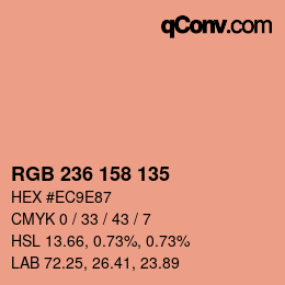 カラーコード: RGB 236 158 135 | qconv.com