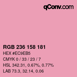 颜色代码: RGB 236 158 181 | qconv.com