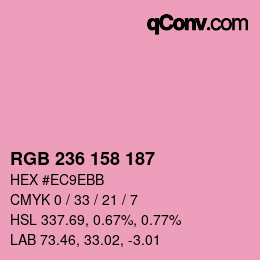 颜色代码: RGB 236 158 187 | qconv.com