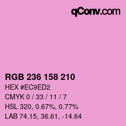 颜色代码: RGB 236 158 210 | qconv.com