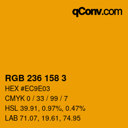 カラーコード: RGB 236 158 3 | qconv.com