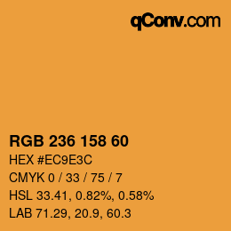 颜色代码: RGB 236 158 60 | qconv.com