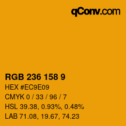 颜色代码: RGB 236 158 9 | qconv.com