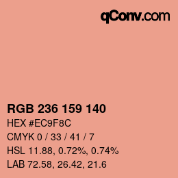 カラーコード: RGB 236 159 140 | qconv.com