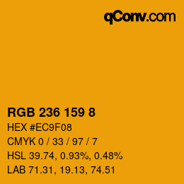 Color code: RGB 236 159 8 | qconv.com