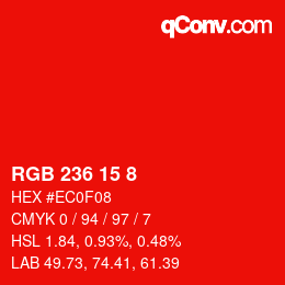 Farbcode: RGB 236 15 8 | qconv.com
