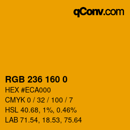 カラーコード: RGB 236 160 0 | qconv.com