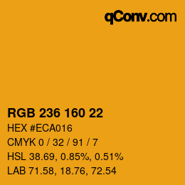 Color code: RGB 236 160 22 | qconv.com