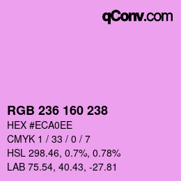 Color code: RGB 236 160 238 | qconv.com