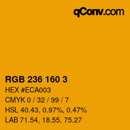 Color code: RGB 236 160 3 | qconv.com