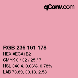 Color code: RGB 236 161 178 | qconv.com