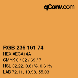 カラーコード: RGB 236 161 74 | qconv.com