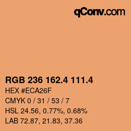 カラーコード: RGB 236 162.4 111.4 | qconv.com