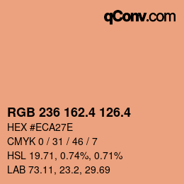 カラーコード: RGB 236 162.4 126.4 | qconv.com
