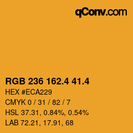 カラーコード: RGB 236 162.4 41.4 | qconv.com