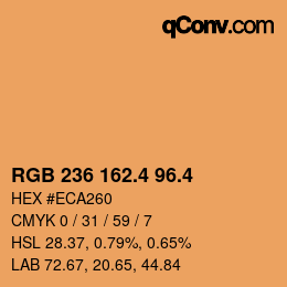 カラーコード: RGB 236 162.4 96.4 | qconv.com
