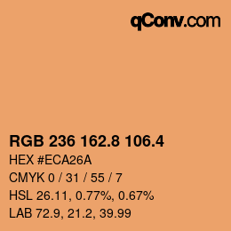 カラーコード: RGB 236 162.8 106.4 | qconv.com