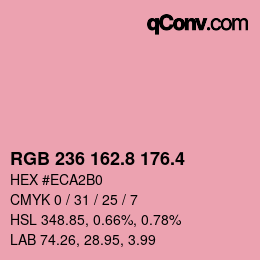 カラーコード: RGB 236 162.8 176.4 | qconv.com