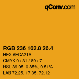 カラーコード: RGB 236 162.8 26.4 | qconv.com
