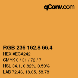 カラーコード: RGB 236 162.8 66.4 | qconv.com