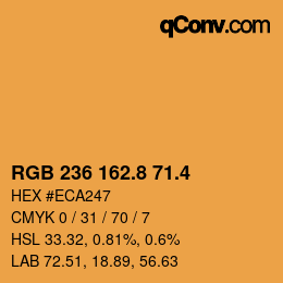 カラーコード: RGB 236 162.8 71.4 | qconv.com