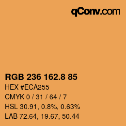 Color code: RGB 236 162.8 85 | qconv.com