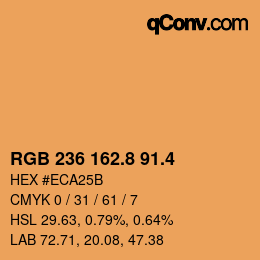 カラーコード: RGB 236 162.8 91.4 | qconv.com
