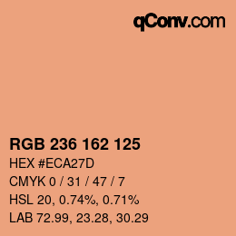 カラーコード: RGB 236 162 125 | qconv.com