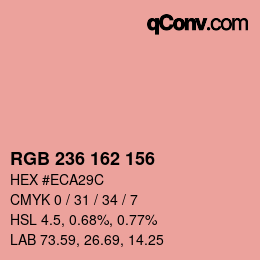 カラーコード: RGB 236 162 156 | qconv.com