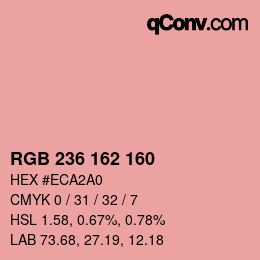 Color code: RGB 236 162 160 | qconv.com