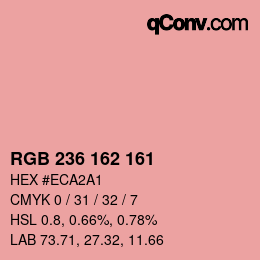 Color code: RGB 236 162 161 | qconv.com