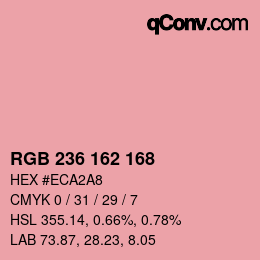 Color code: RGB 236 162 168 | qconv.com