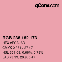 Color code: RGB 236 162 173 | qconv.com