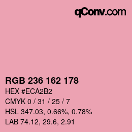 カラーコード: RGB 236 162 178 | qconv.com