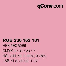 カラーコード: RGB 236 162 181 | qconv.com
