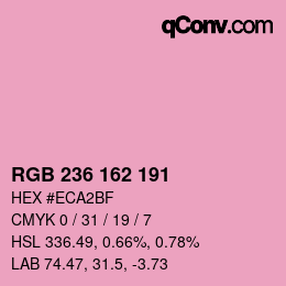 カラーコード: RGB 236 162 191 | qconv.com