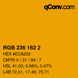 Color code: RGB 236 162 2 | qconv.com