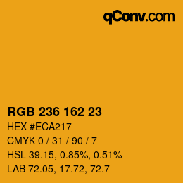Color code: RGB 236 162 23 | qconv.com