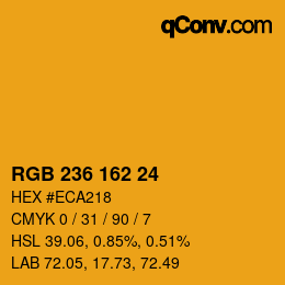 Color code: RGB 236 162 24 | qconv.com