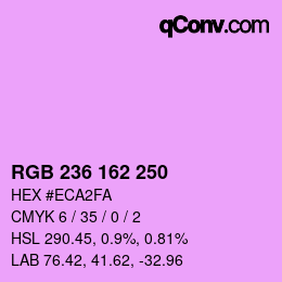 Color code: RGB 236 162 250 | qconv.com