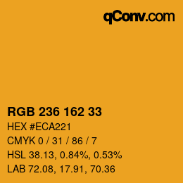 Color code: RGB 236 162 33 | qconv.com