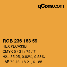 カラーコード: RGB 236 163 59 | qconv.com