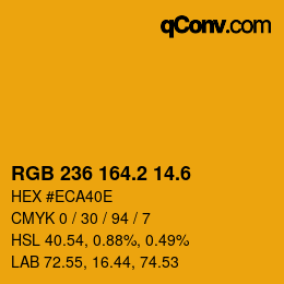 カラーコード: RGB 236 164.2 14.6 | qconv.com