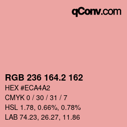 カラーコード: RGB 236 164.2 162 | qconv.com