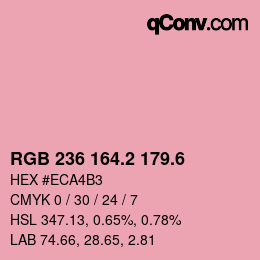 カラーコード: RGB 236 164.2 179.6 | qconv.com