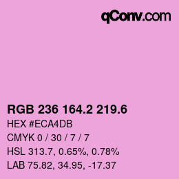 カラーコード: RGB 236 164.2 219.6 | qconv.com