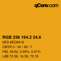 カラーコード: RGB 236 164.2 24.6 | qconv.com