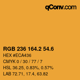 カラーコード: RGB 236 164.2 54.6 | qconv.com