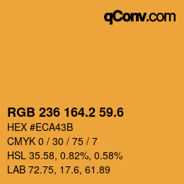 カラーコード: RGB 236 164.2 59.6 | qconv.com
