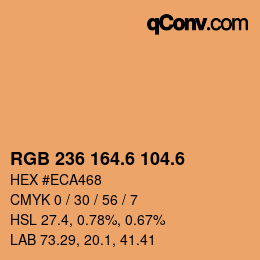 カラーコード: RGB 236 164.6 104.6 | qconv.com